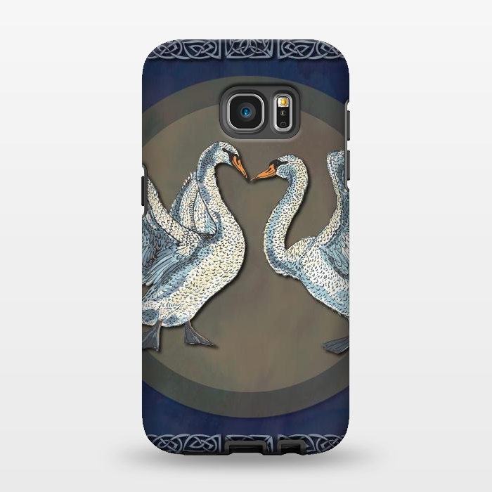 Galaxy S7 EDGE StrongFit Dancing Swans by Lotti Brown