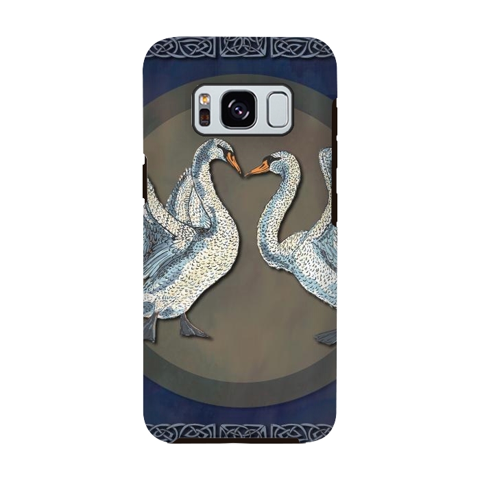 Galaxy S8 StrongFit Dancing Swans by Lotti Brown