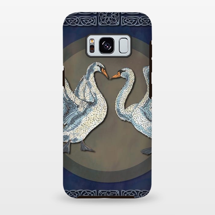 Galaxy S8 plus StrongFit Dancing Swans by Lotti Brown