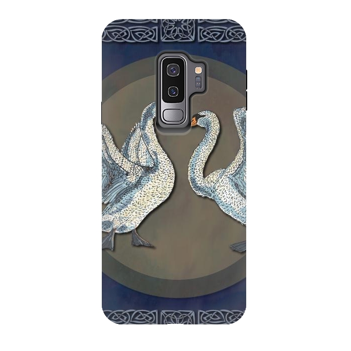 Galaxy S9 plus StrongFit Dancing Swans by Lotti Brown