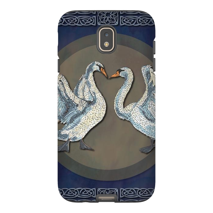 Galaxy J7 StrongFit Dancing Swans by Lotti Brown