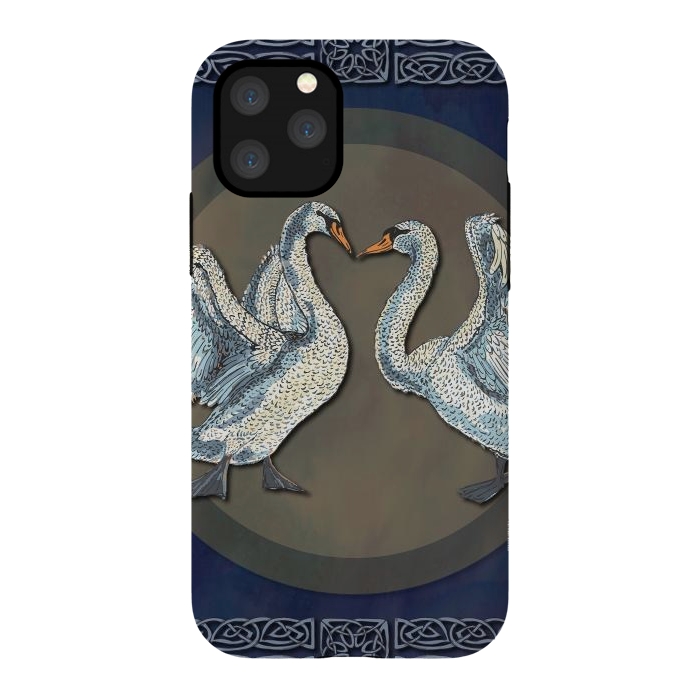 iPhone 11 Pro StrongFit Dancing Swans by Lotti Brown