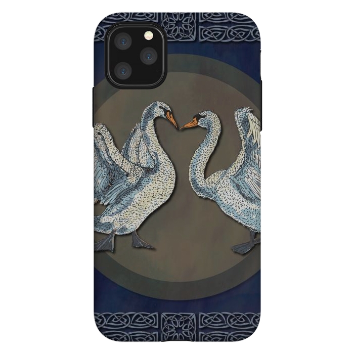 iPhone 11 Pro Max StrongFit Dancing Swans by Lotti Brown