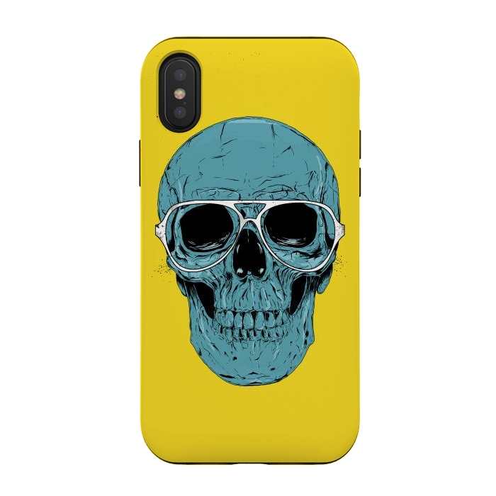 iPhone Xs / X StrongFit Blue skull by Balazs Solti