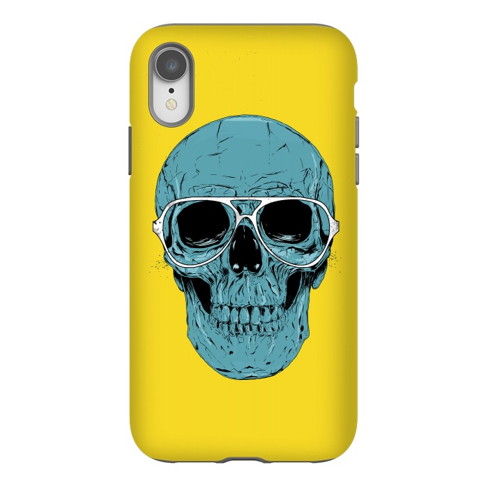 iPhone Xr StrongFit Blue skull by Balazs Solti
