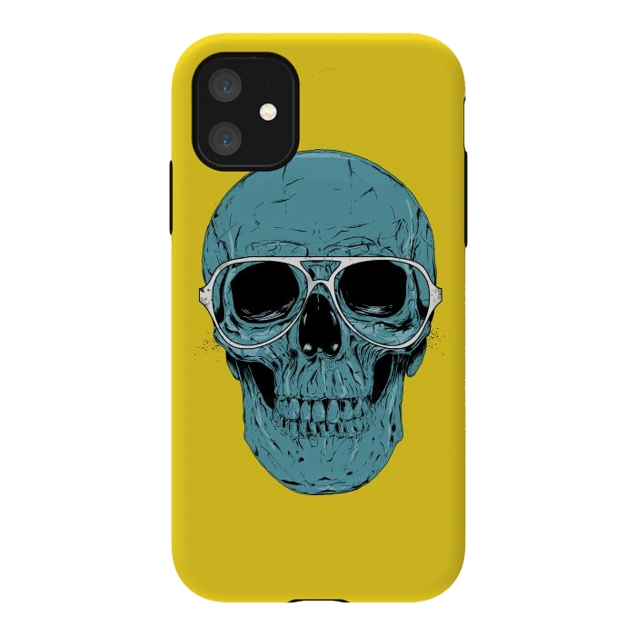 iPhone 11 StrongFit Blue skull by Balazs Solti