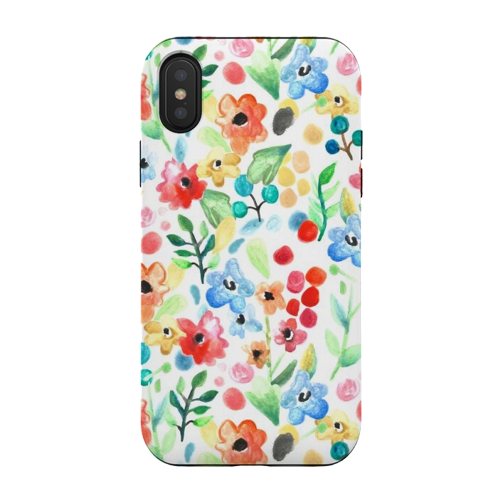 iPhone Xs / X StrongFit Flourish - Watercolour Floral by Tangerine-Tane
