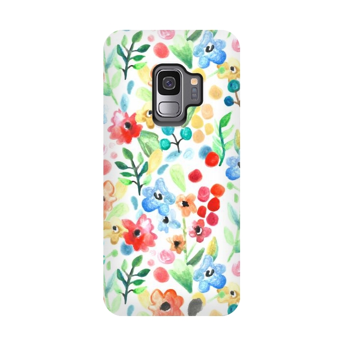 Galaxy S9 StrongFit Flourish - Watercolour Floral by Tangerine-Tane