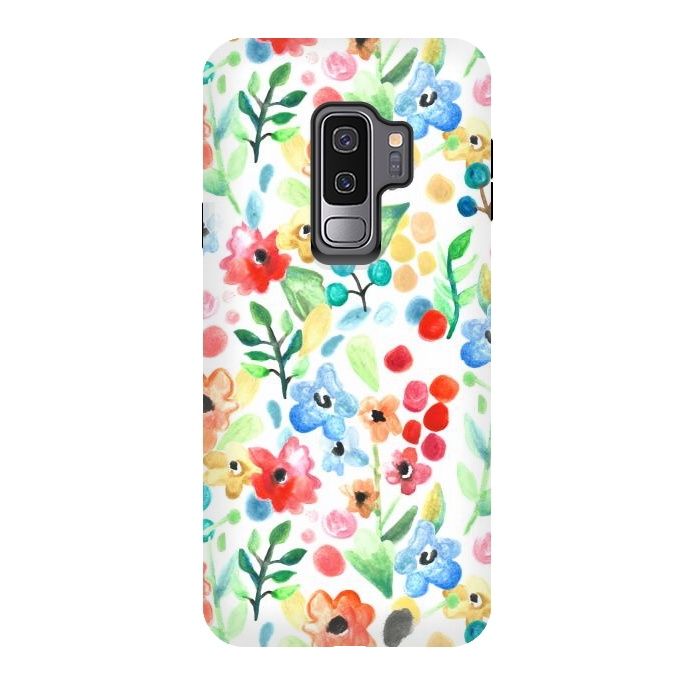 Galaxy S9 plus StrongFit Flourish - Watercolour Floral by Tangerine-Tane