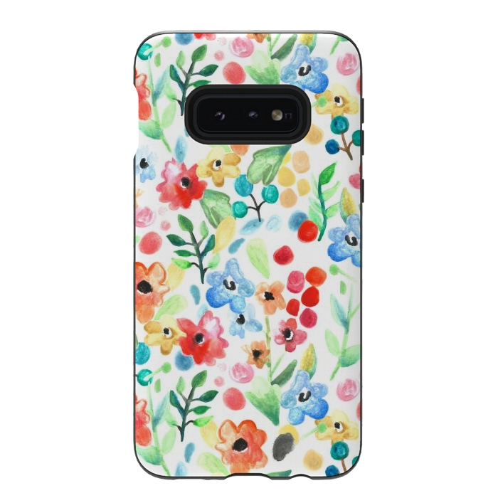 Galaxy S10e StrongFit Flourish - Watercolour Floral by Tangerine-Tane