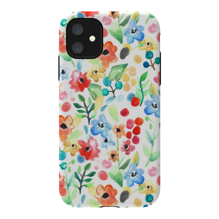 iPhone 11 StrongFit Flourish - Watercolour Floral by Tangerine-Tane