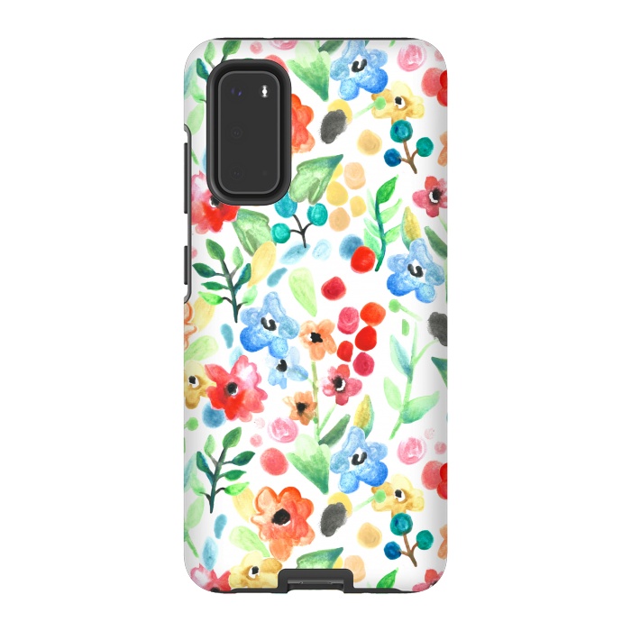 Galaxy S20 StrongFit Flourish - Watercolour Floral by Tangerine-Tane