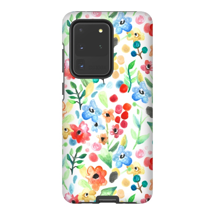 Galaxy S20 Ultra StrongFit Flourish - Watercolour Floral by Tangerine-Tane