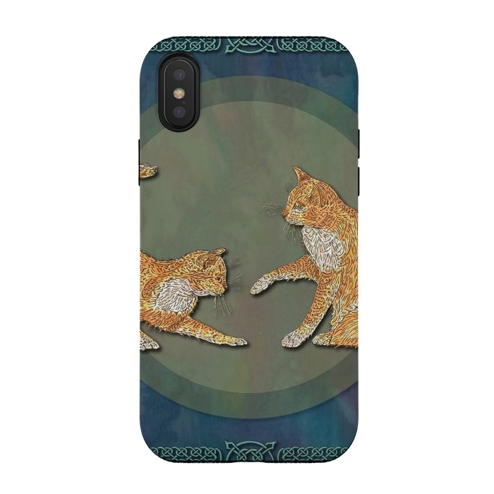iPhone Xs / X StrongFit Ginger Cats by Lotti Brown