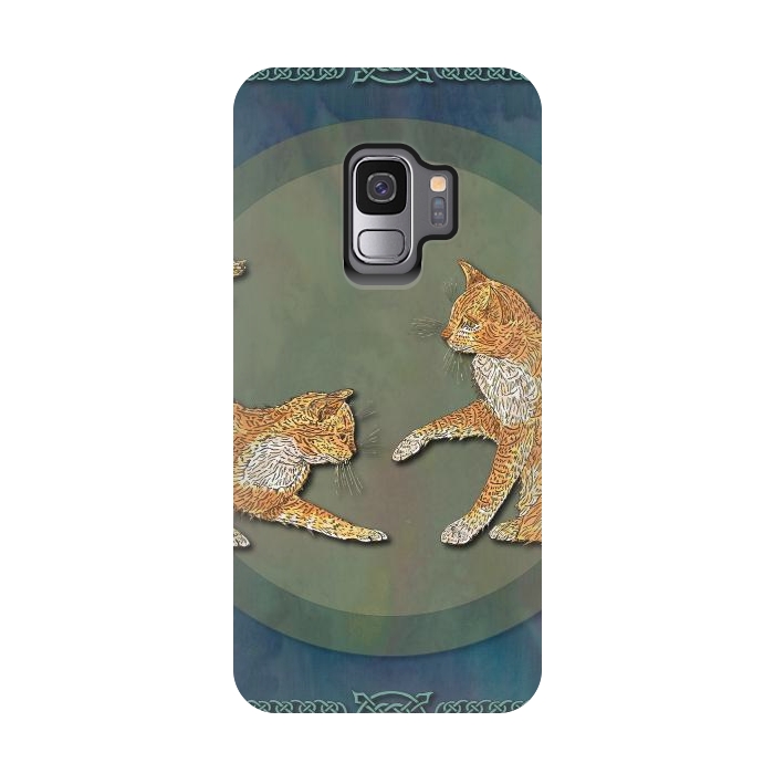 Galaxy S9 StrongFit Ginger Cats by Lotti Brown