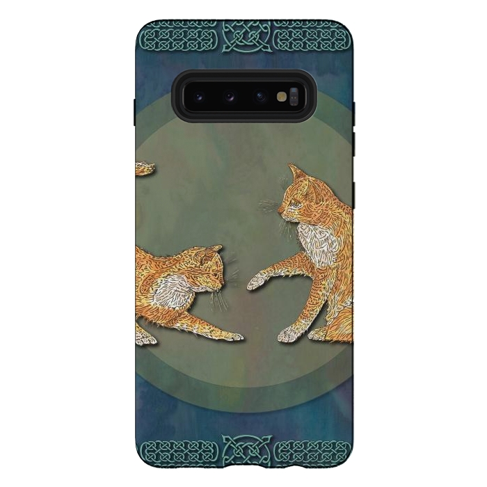 Galaxy S10 plus StrongFit Ginger Cats by Lotti Brown