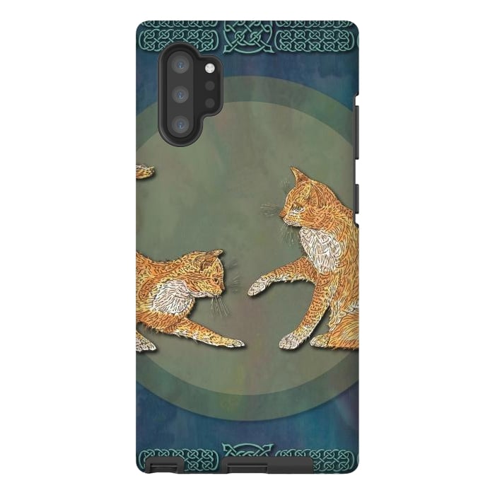 Galaxy Note 10 plus StrongFit Ginger Cats by Lotti Brown