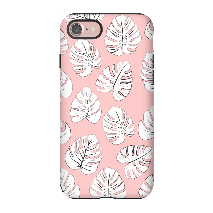 iPhone 7 StrongFit White exotic leaves by Martina