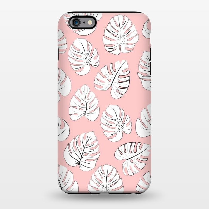 iPhone 6/6s plus StrongFit White exotic leaves by Martina