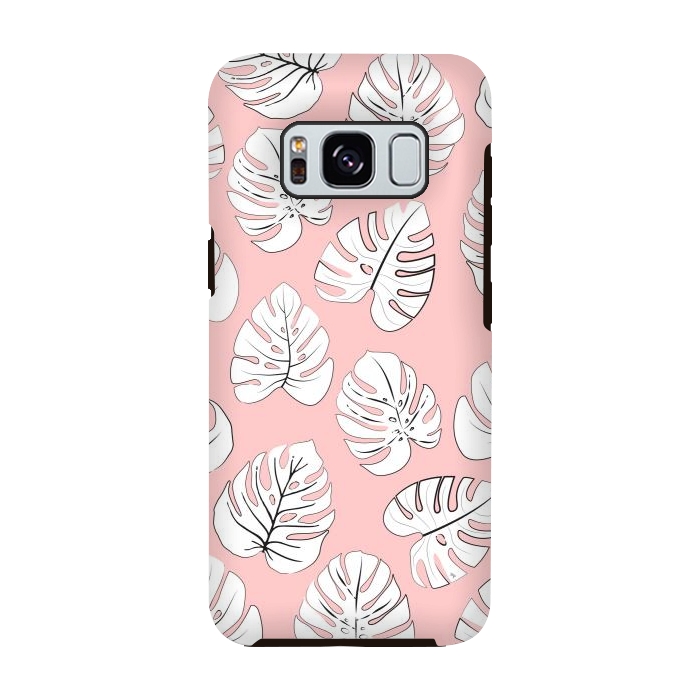 Galaxy S8 StrongFit White exotic leaves by Martina