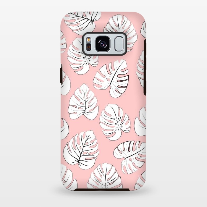 Galaxy S8 plus StrongFit White exotic leaves by Martina