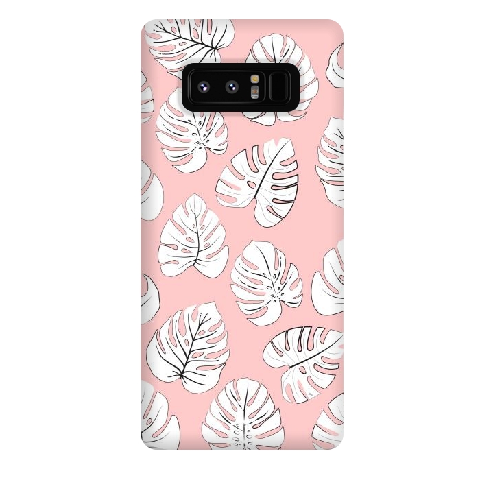 Galaxy Note 8 StrongFit White exotic leaves by Martina