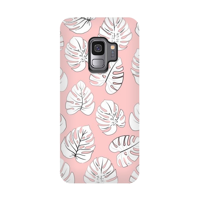 Galaxy S9 StrongFit White exotic leaves by Martina
