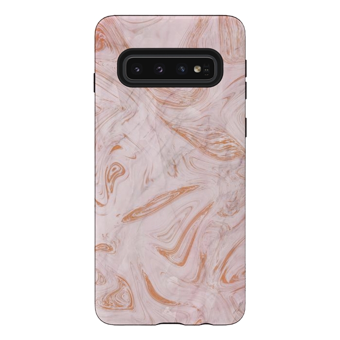Galaxy S10 StrongFit Rose Gold Marble by Martina