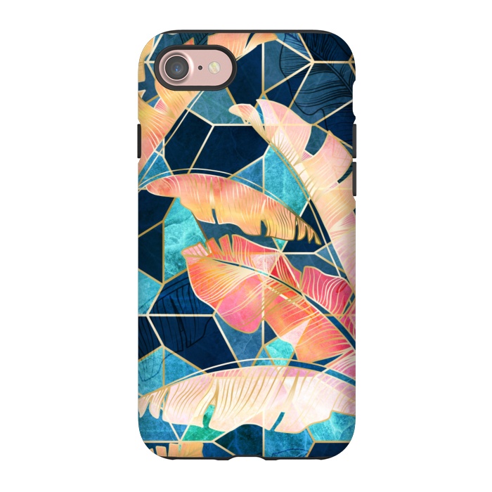 iPhone 7 StrongFit Marbled Topical Sunset by gingerlique