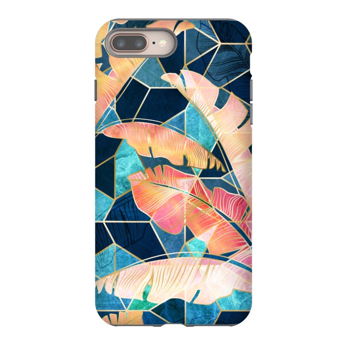 iPhone 7 plus StrongFit Marbled Topical Sunset by gingerlique