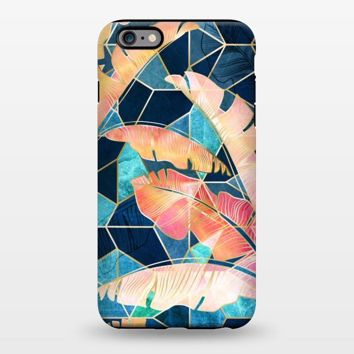 iPhone 6/6s plus StrongFit Marbled Topical Sunset by gingerlique