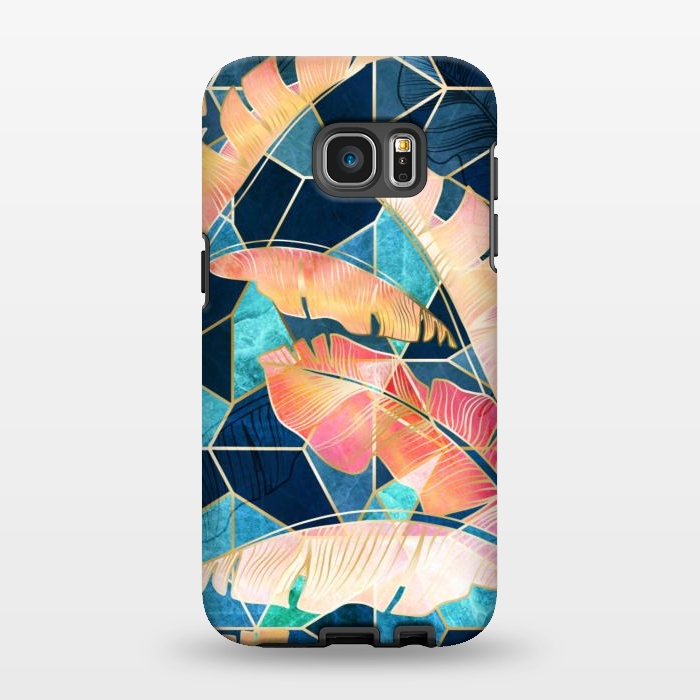 Galaxy S7 EDGE StrongFit Marbled Topical Sunset by gingerlique