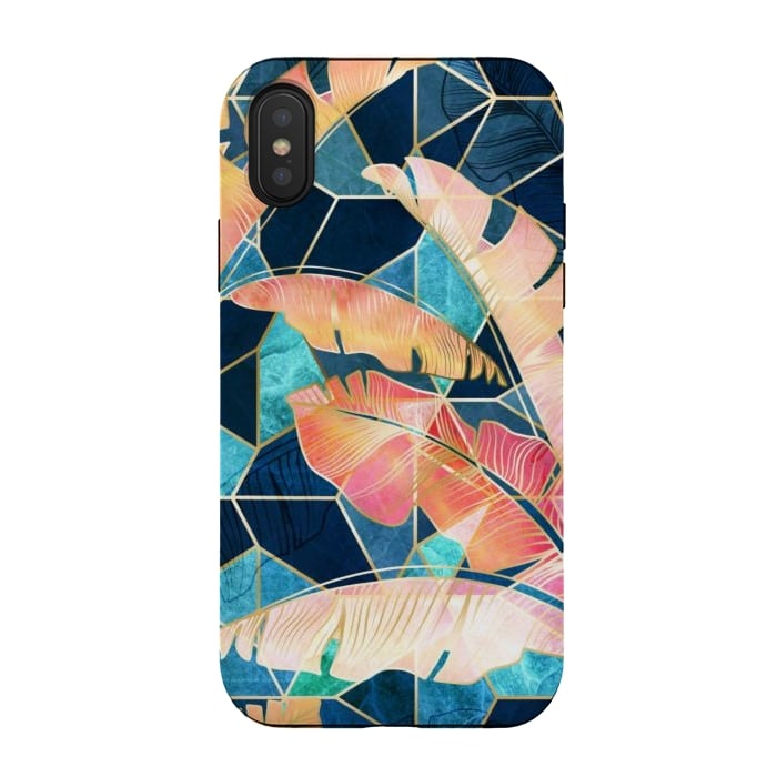 iPhone Xs / X StrongFit Marbled Topical Sunset by gingerlique