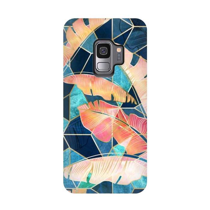 Galaxy S9 StrongFit Marbled Topical Sunset by gingerlique