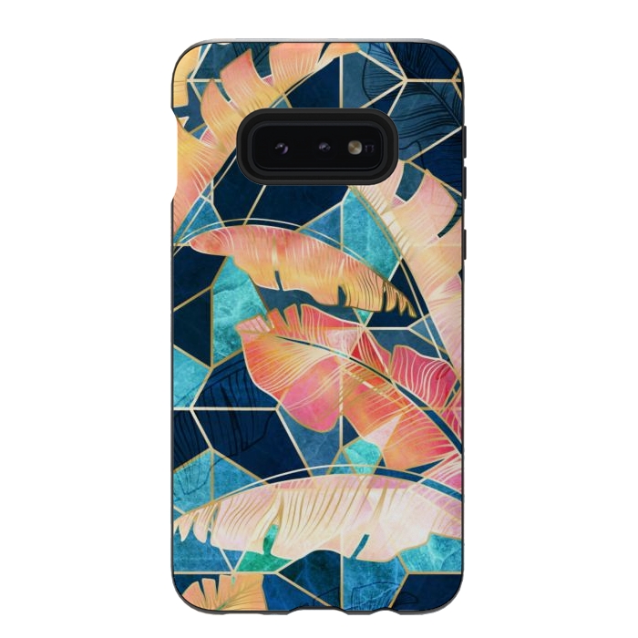 Galaxy S10e StrongFit Marbled Topical Sunset by gingerlique