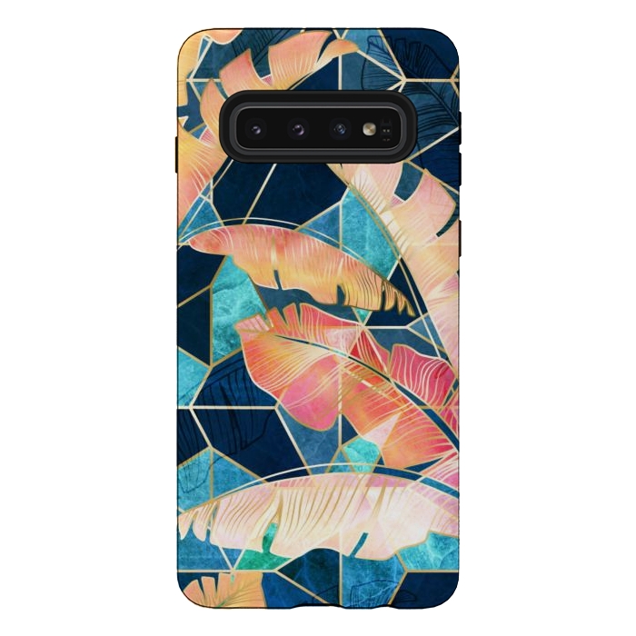 Galaxy S10 StrongFit Marbled Topical Sunset by gingerlique