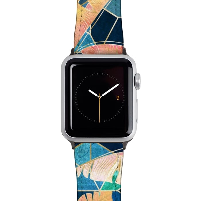 Watch 38mm / 40mm Strap PU leather Marbled Topical Sunset by gingerlique