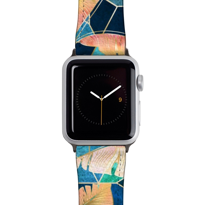 Watch 42mm / 44mm Strap PU leather Marbled Topical Sunset by gingerlique