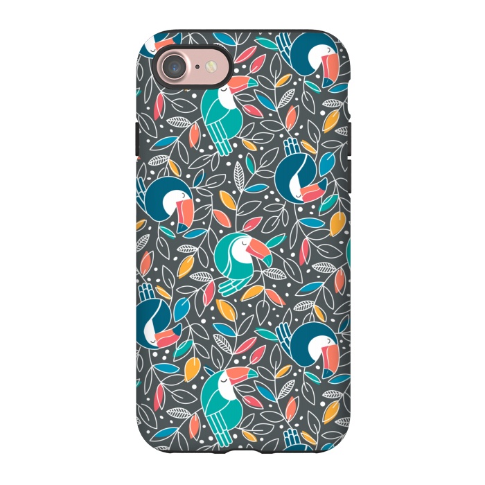iPhone 7 StrongFit Tossed Toucan by gingerlique