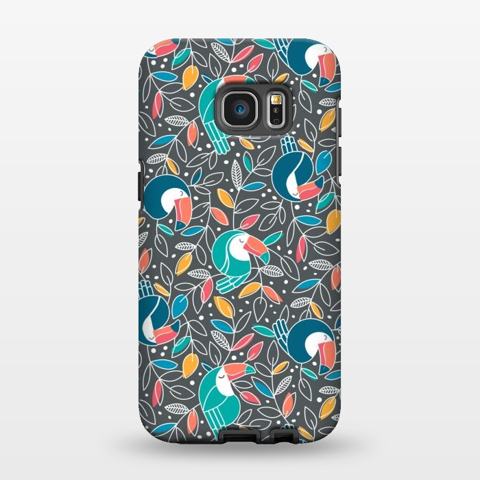 Galaxy S7 EDGE StrongFit Tossed Toucan by gingerlique