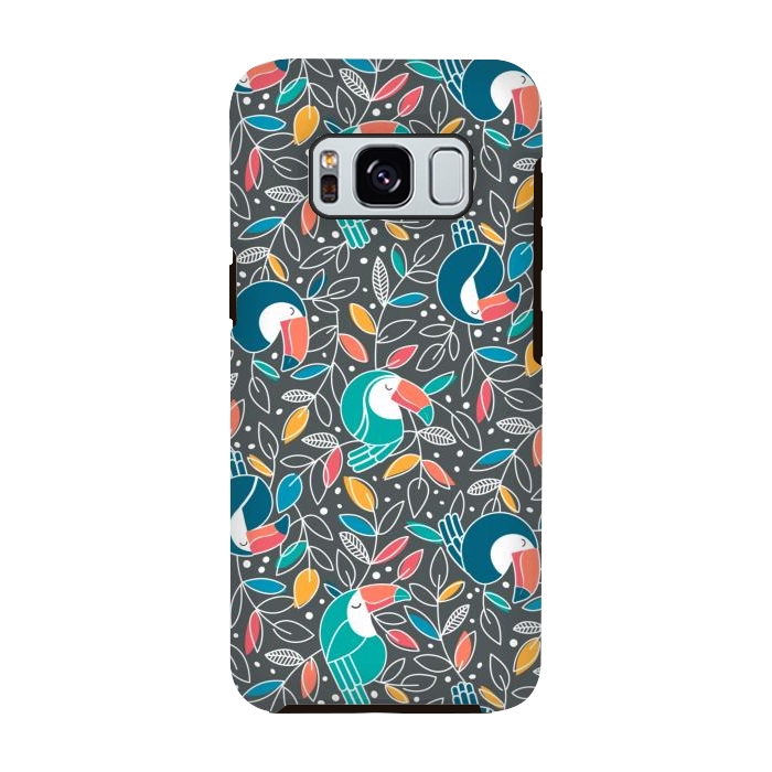 Galaxy S8 StrongFit Tossed Toucan by gingerlique