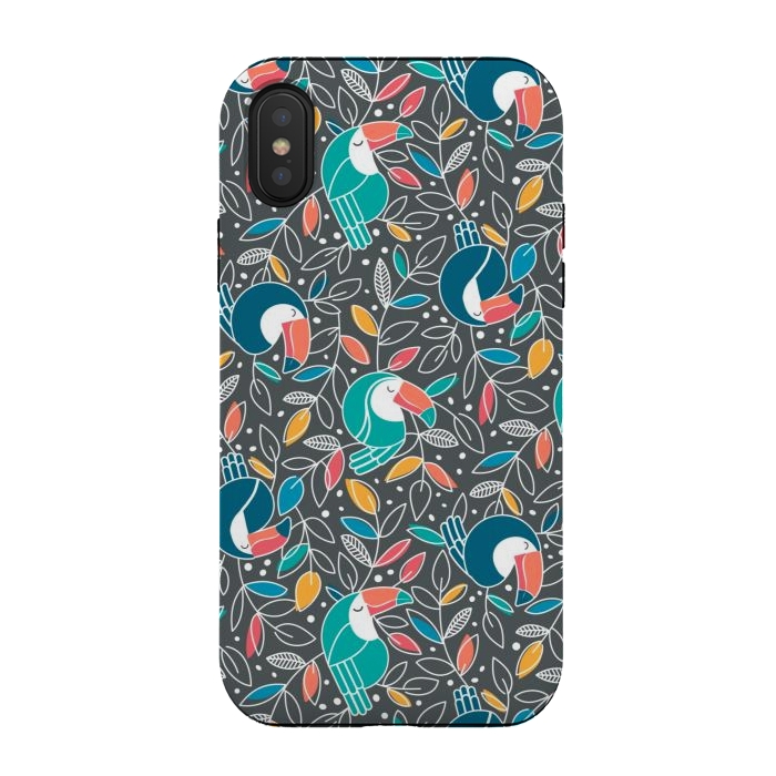 iPhone Xs / X StrongFit Tossed Toucan by gingerlique