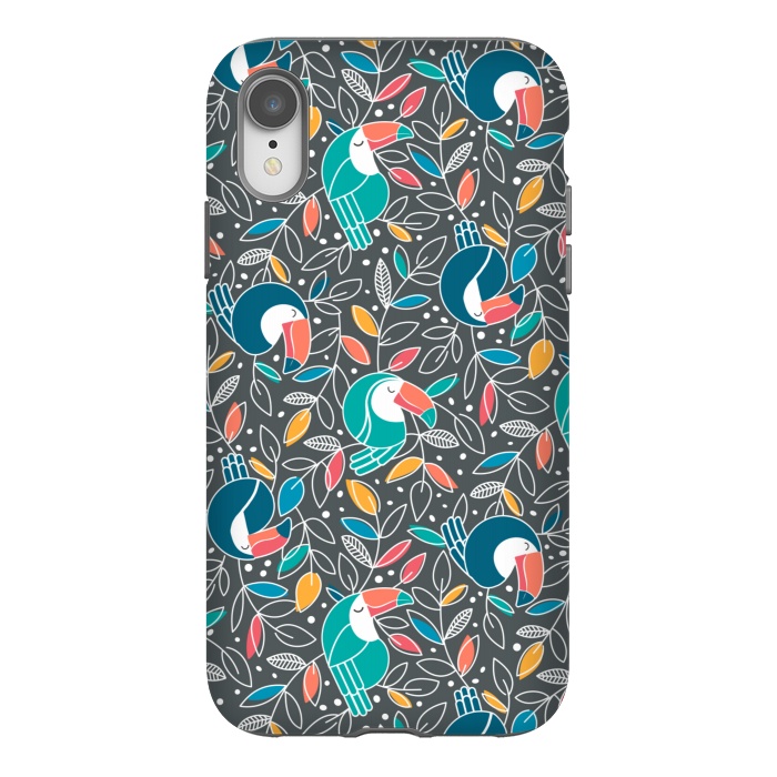 iPhone Xr StrongFit Tossed Toucan by gingerlique