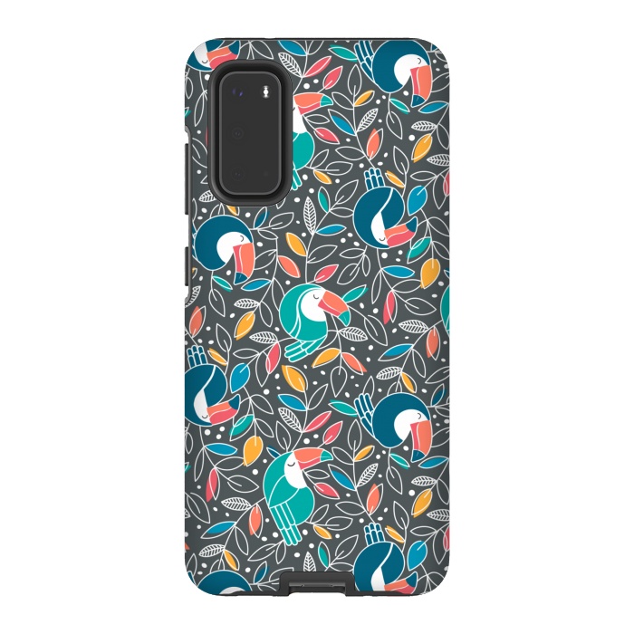 Galaxy S20 StrongFit Tossed Toucan by gingerlique