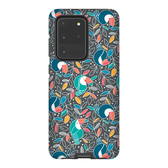 Galaxy S20 Ultra StrongFit Tossed Toucan by gingerlique