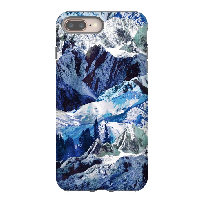 iPhone 7 plus StrongFit Blue mountains landscape art by Oana 