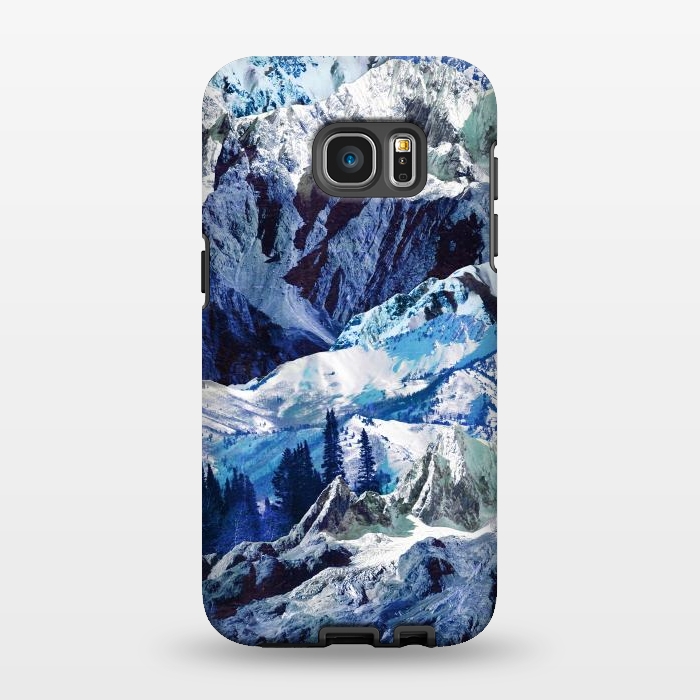 Galaxy S7 EDGE StrongFit Blue mountains landscape art by Oana 