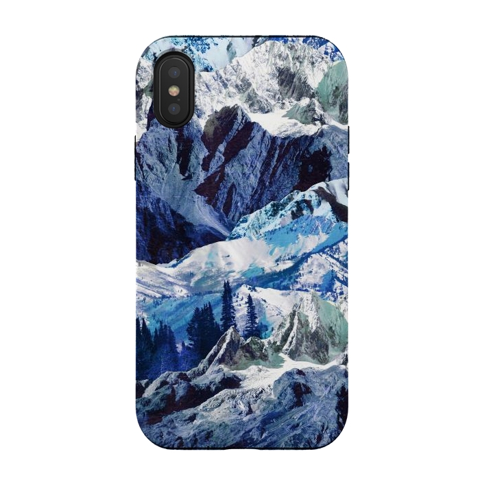 iPhone Xs / X StrongFit Blue mountains landscape art by Oana 