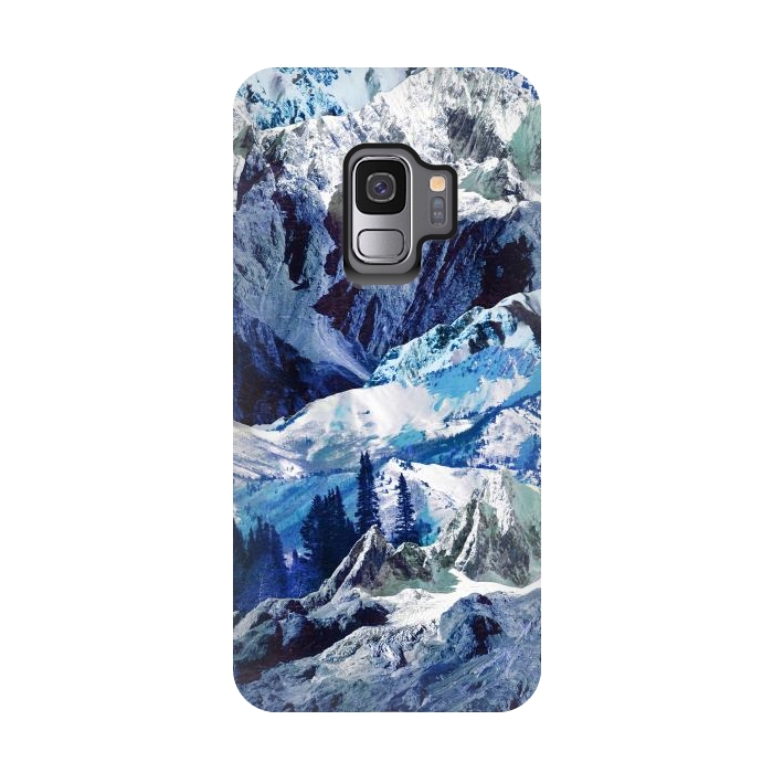 Galaxy S9 StrongFit Blue mountains landscape art by Oana 