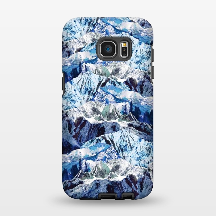 Galaxy S7 EDGE StrongFit Fantasy mountain landscape blue rock textures by Oana 